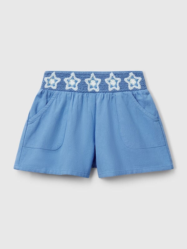 Kurze Hose mit Makramee-Blumen Mädchen