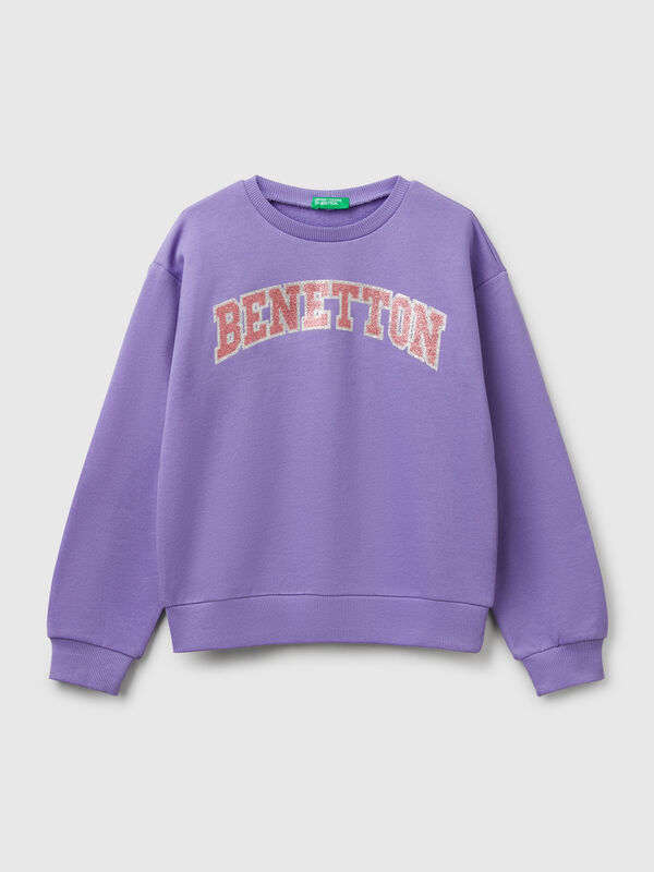 Sweater mit Glitzerdruck Mädchen