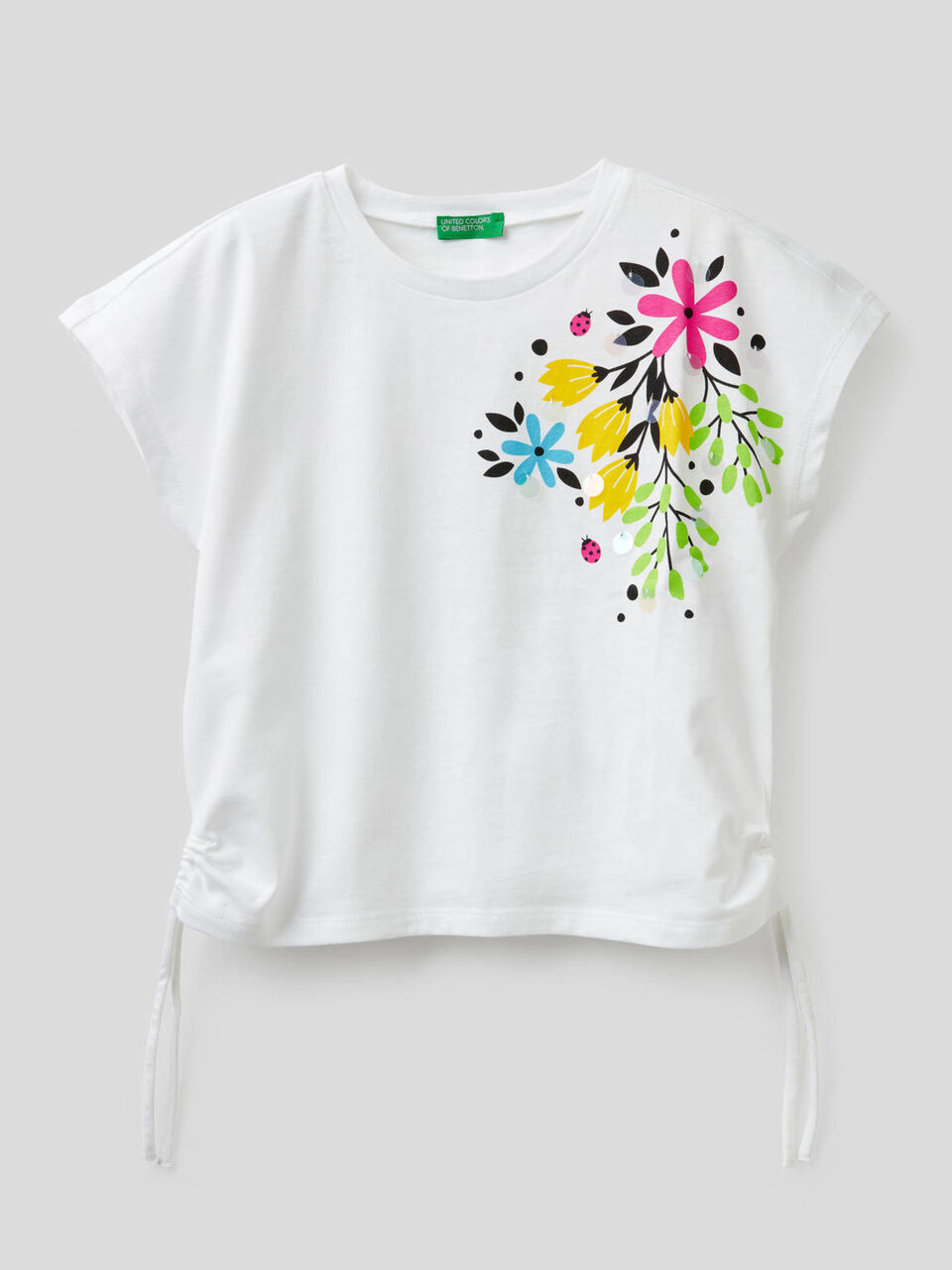T-Shirt aus 100% Baumwolle mit floralem Print image number 1
