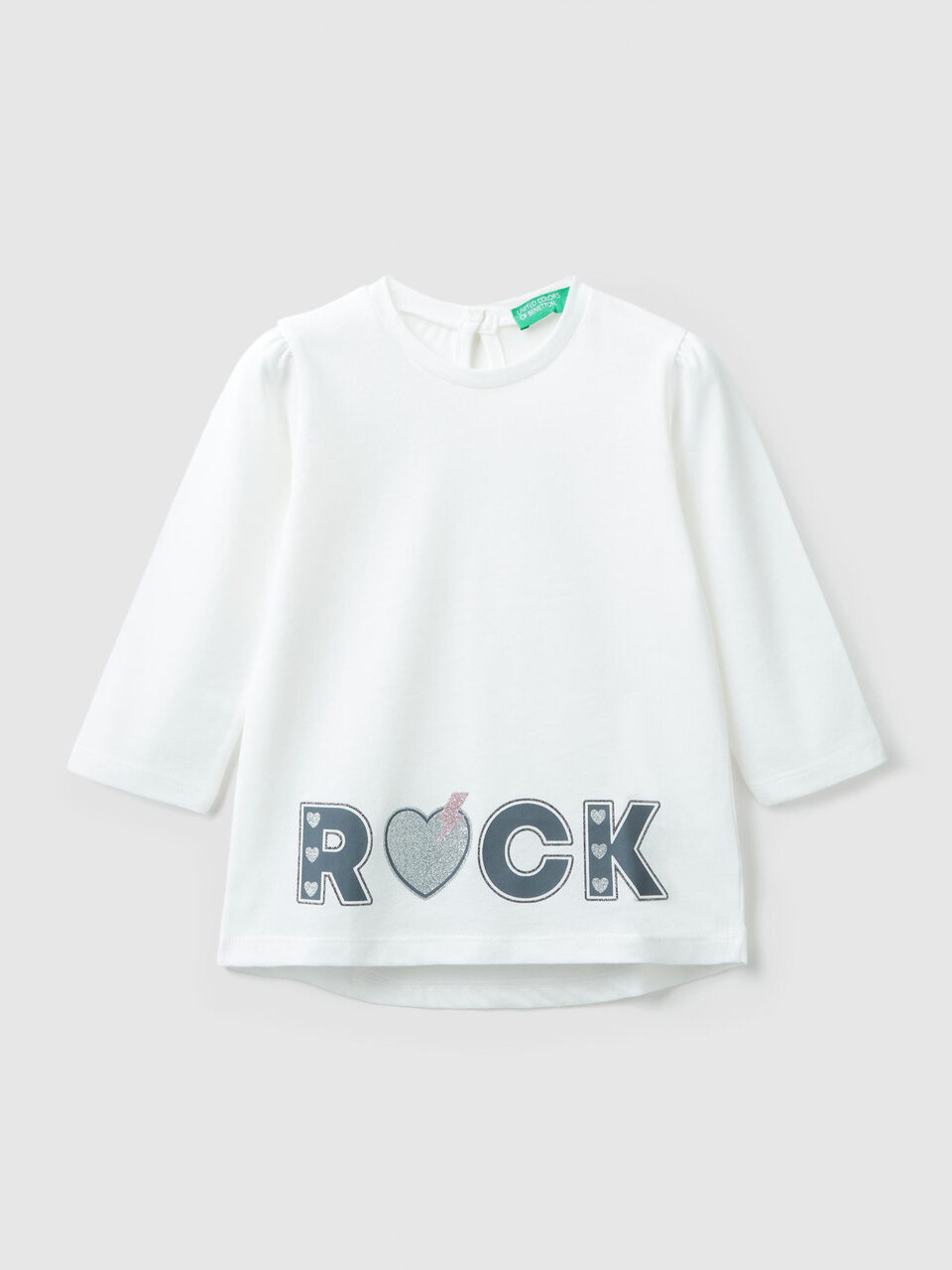 T-Shirt mit Schriftzug und Glitter image number 1