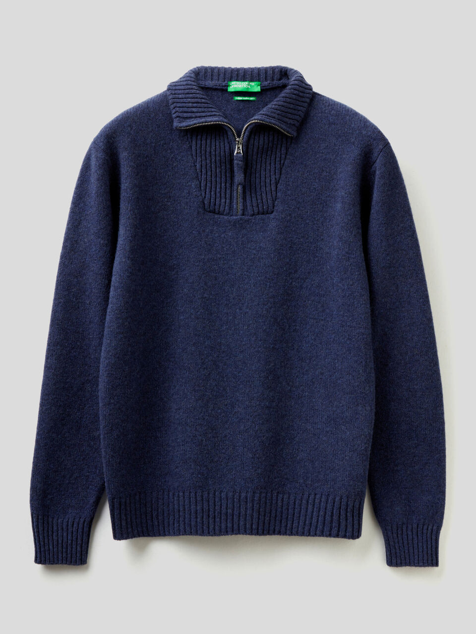 Pullover mit Reißverschluss aus reiner Wolle image number 1