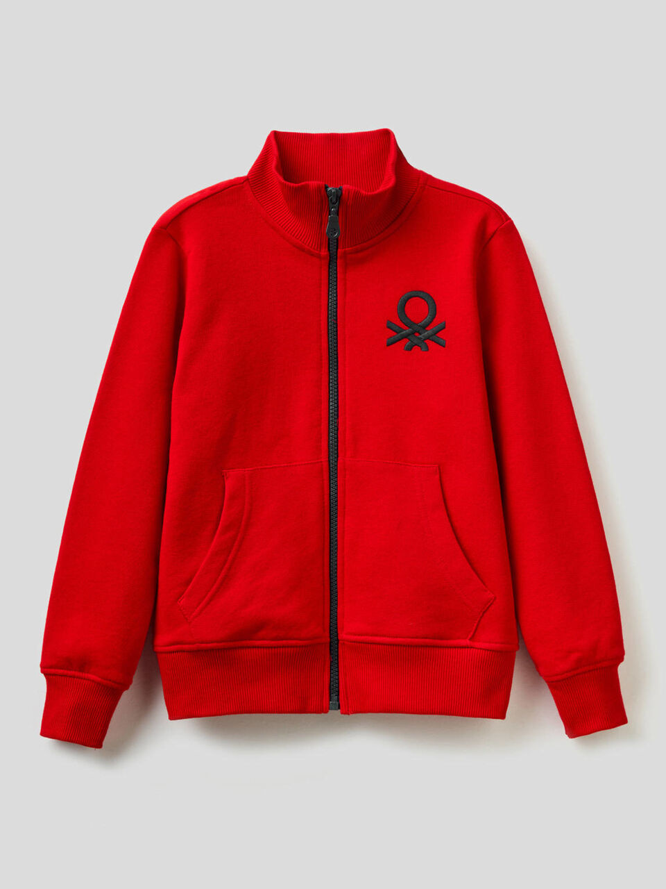 Sweatshirt mit Reißverschluss und aufgesticktem Logo image number null