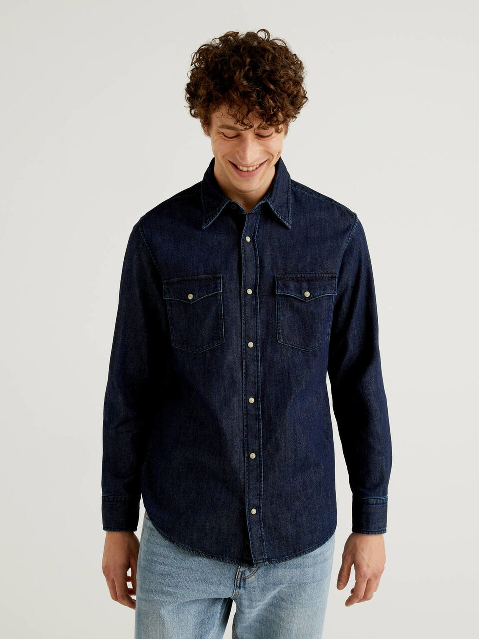 Hemd aus Denim in reiner Baumwolle Herren image number null