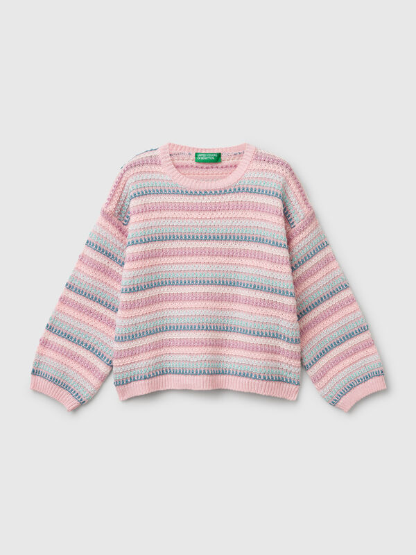 Mehrfarbig gestreifter Pullover Mädchen