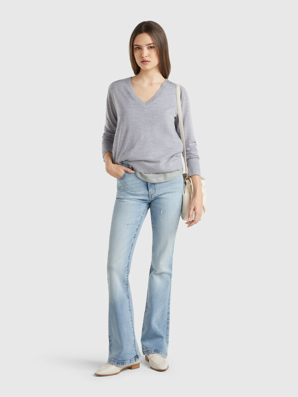 Schlagjeans aus Baumwollmischung Damen