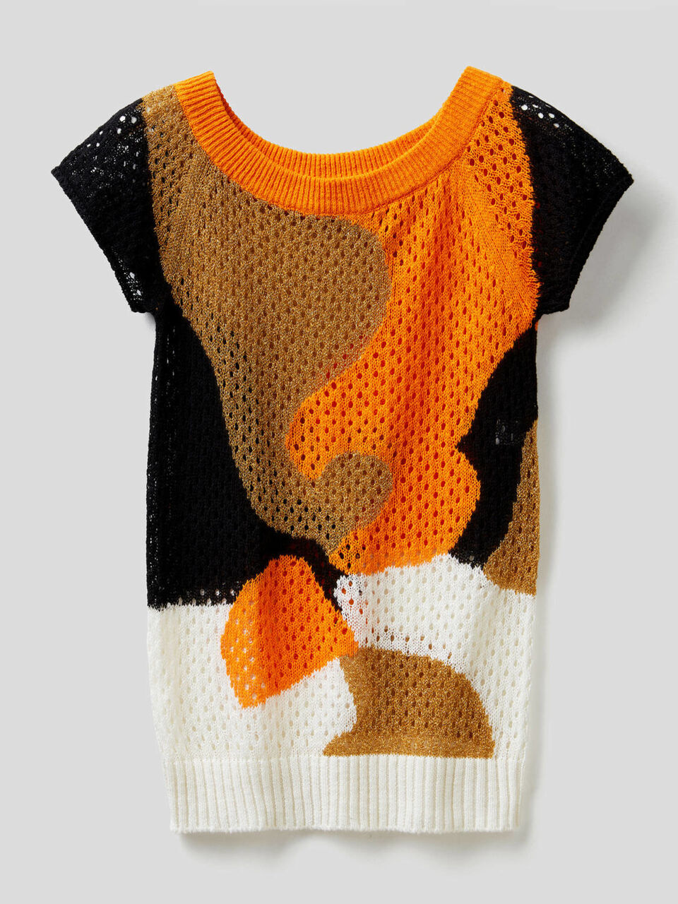 Pullover in bunten Farben mit Lochmuster image number 1