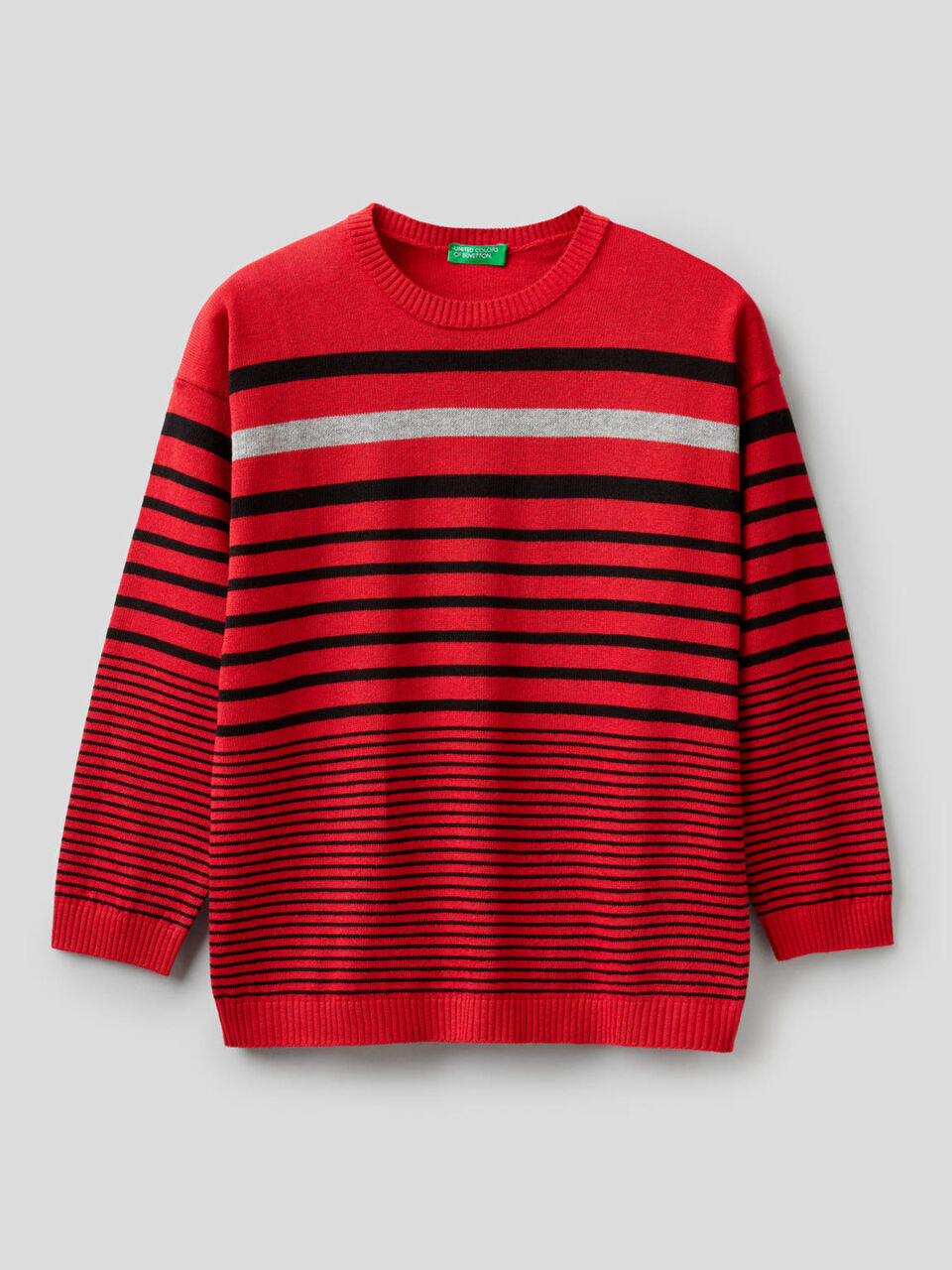 Gestreifter Pullover aus einer Mischung aus Baumwolle und Wolle image number 1