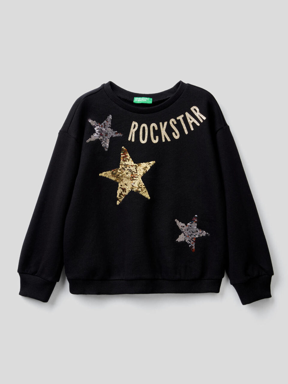 Sweatshirt in 100% Baumwolle mit Pailletten image number 2