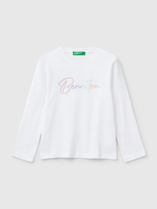 T-Shirt slim fit mit Glitzerdruck Mädchen