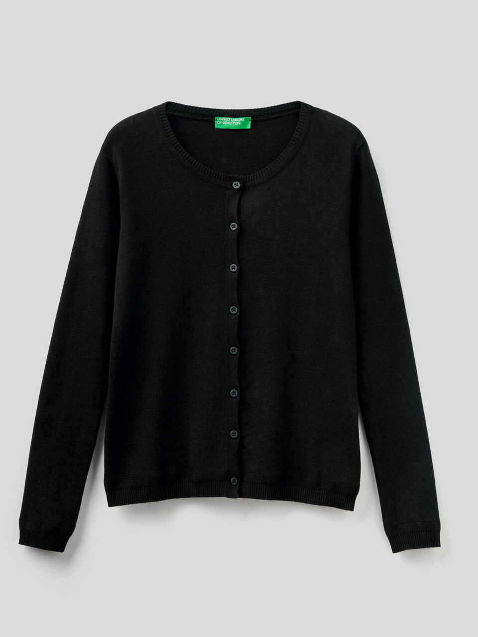 Strickjacke aus reiner % Baumwolle mit Rundausschnitt image number 1