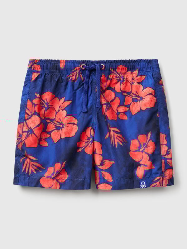 Gemusterte Badeshorts aus Nylon Jungen
