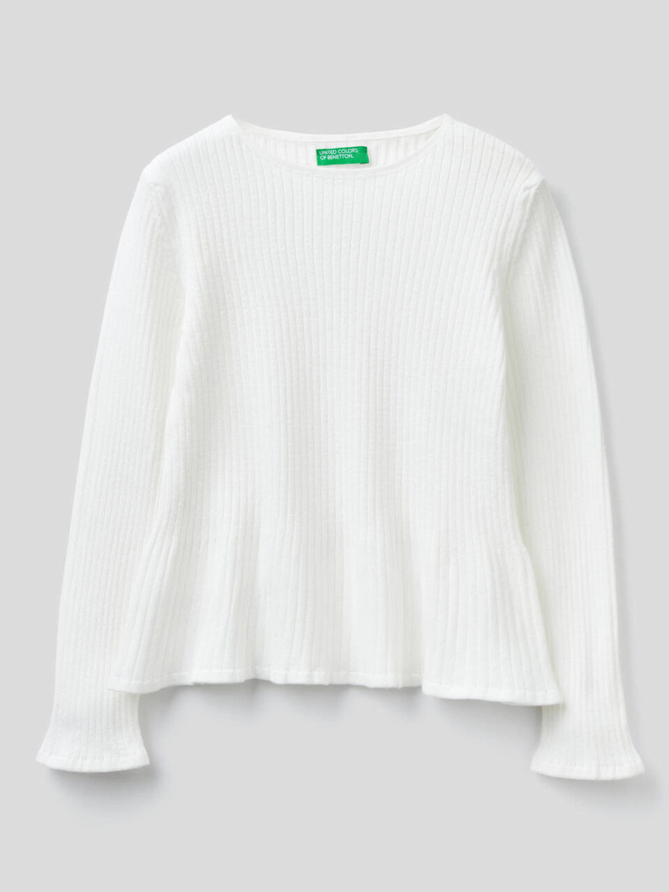 Gerippter Pullover mit ausgestelltem Saum unten image number 1