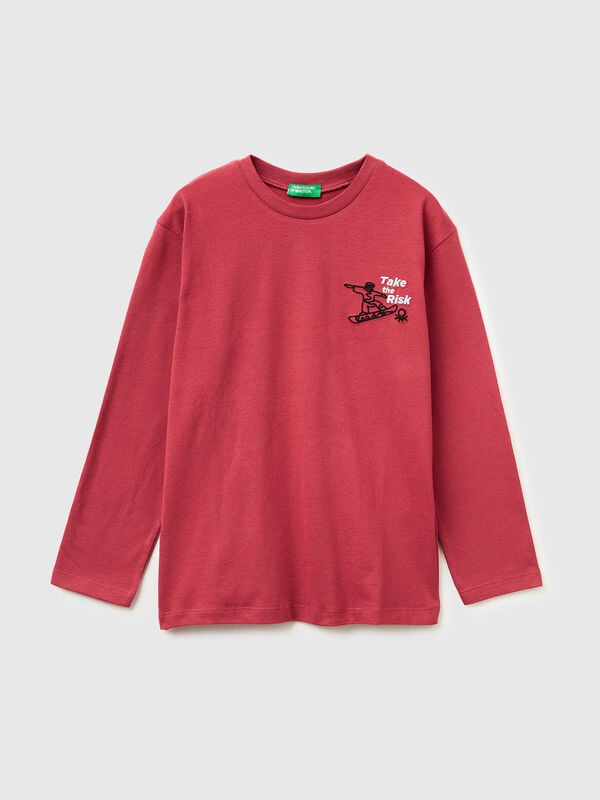 Warmes Baumwoll-T-Shirt mit Aufdruck Jungen