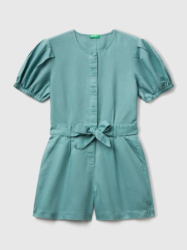 Overall aus Leinenmischung mit Schärpe Mädchen