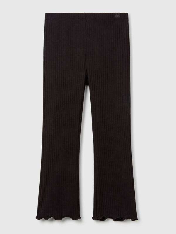 Leggings aus Stretch-Baumwolle mit Schlaghosen-Passform Mädchen