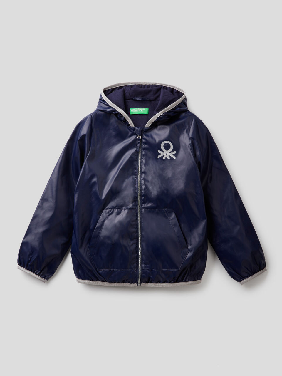 Jacke aus technischem Stoff mit Kapuze image number 1