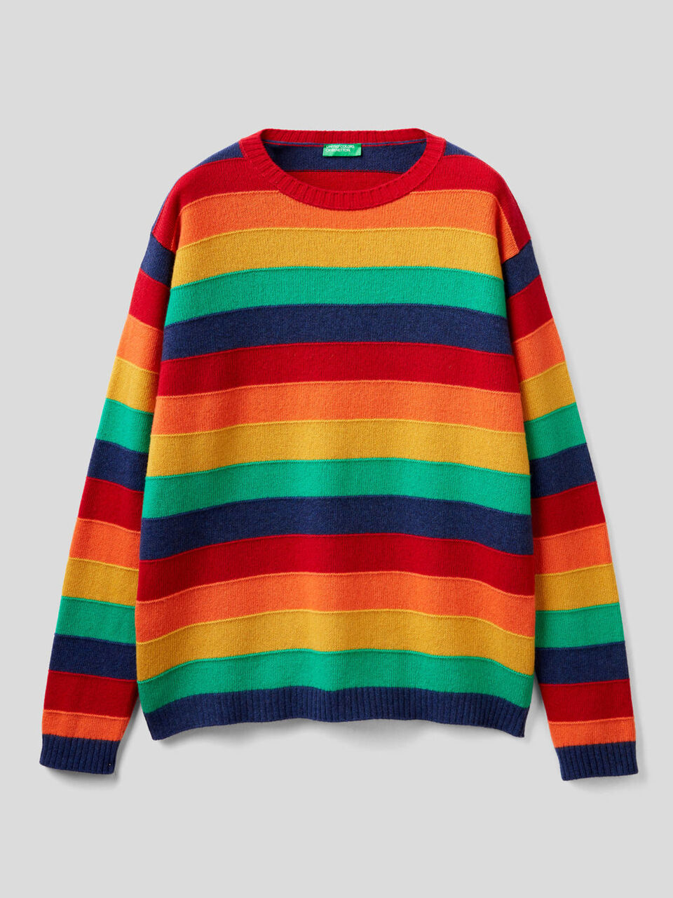 Pullover aus einer Wollmischung mit bunten Streifen image number 1