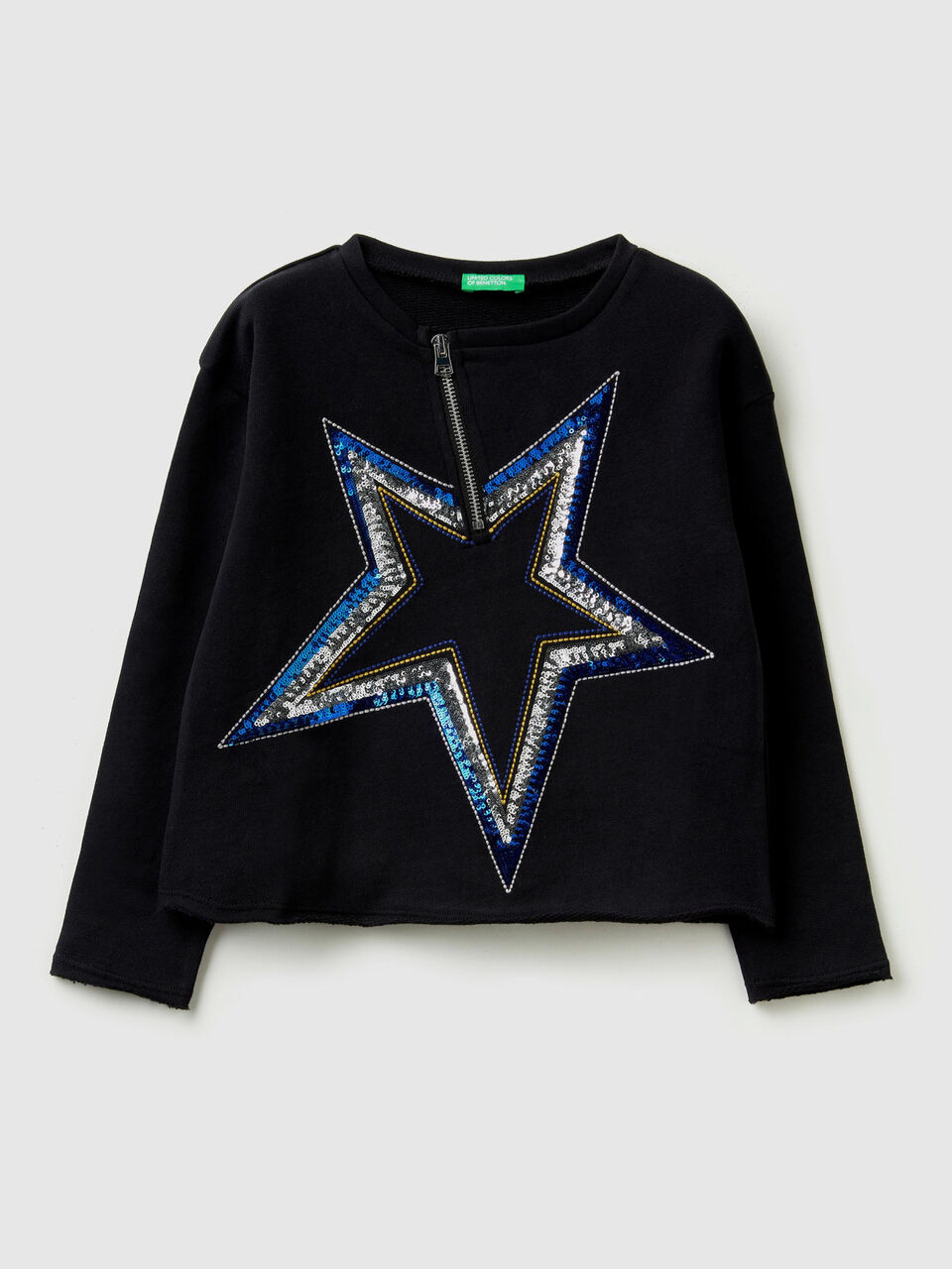 Sweatshirt mit Pailletten und Reißverschluss image number 1
