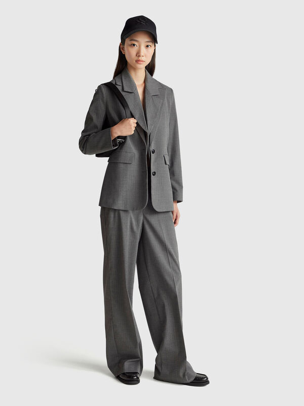Nadelstreifenblazer aus Viskosemischung Damen