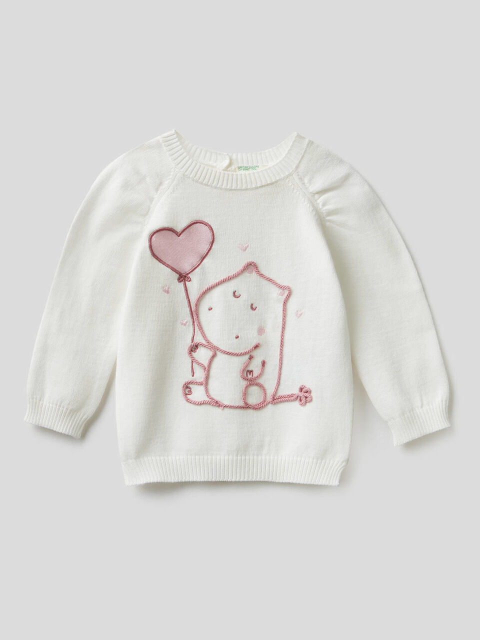 Pullover aus reiner Baumwolle mit Stickerei image number 1