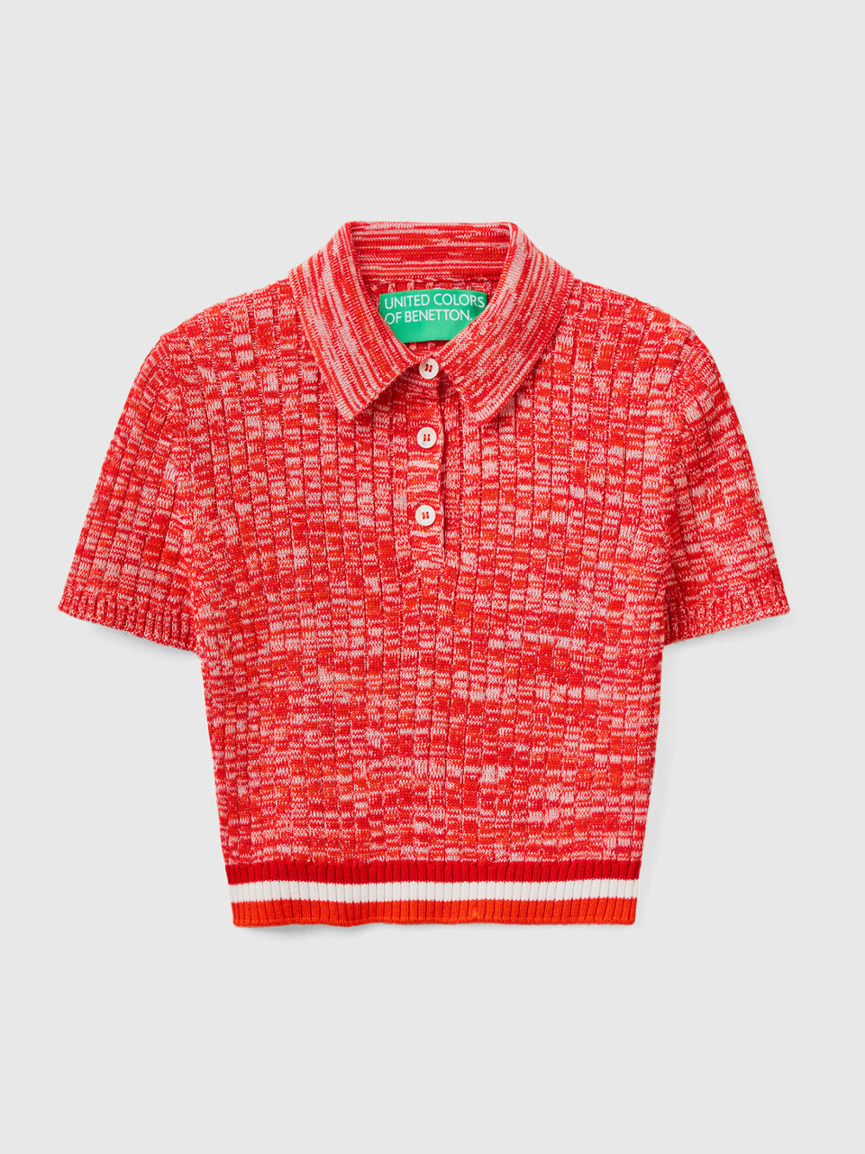 Cropped-Polo aus Strick image number 1
