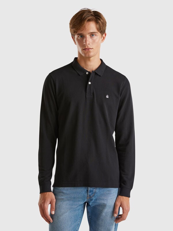 Langärmliges Poloshirt aus Baumwolle Herren