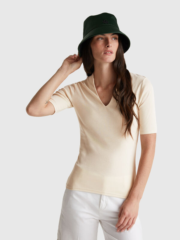 Slim Fit T-Shirt aus langfaseriger Baumwolle Damen