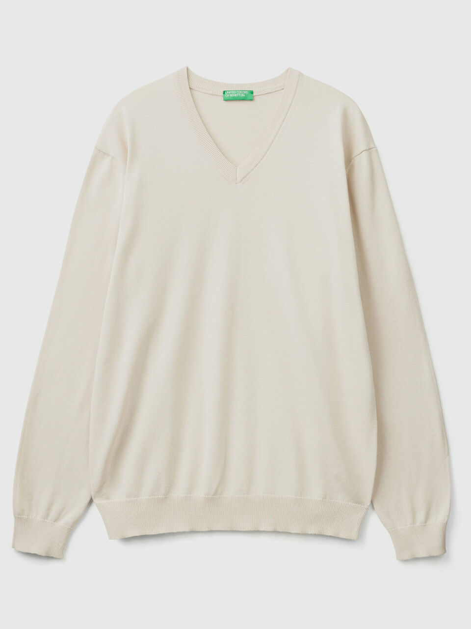 Pulli aus reiner Baumwolle mit V-Ausschnitt image number 1