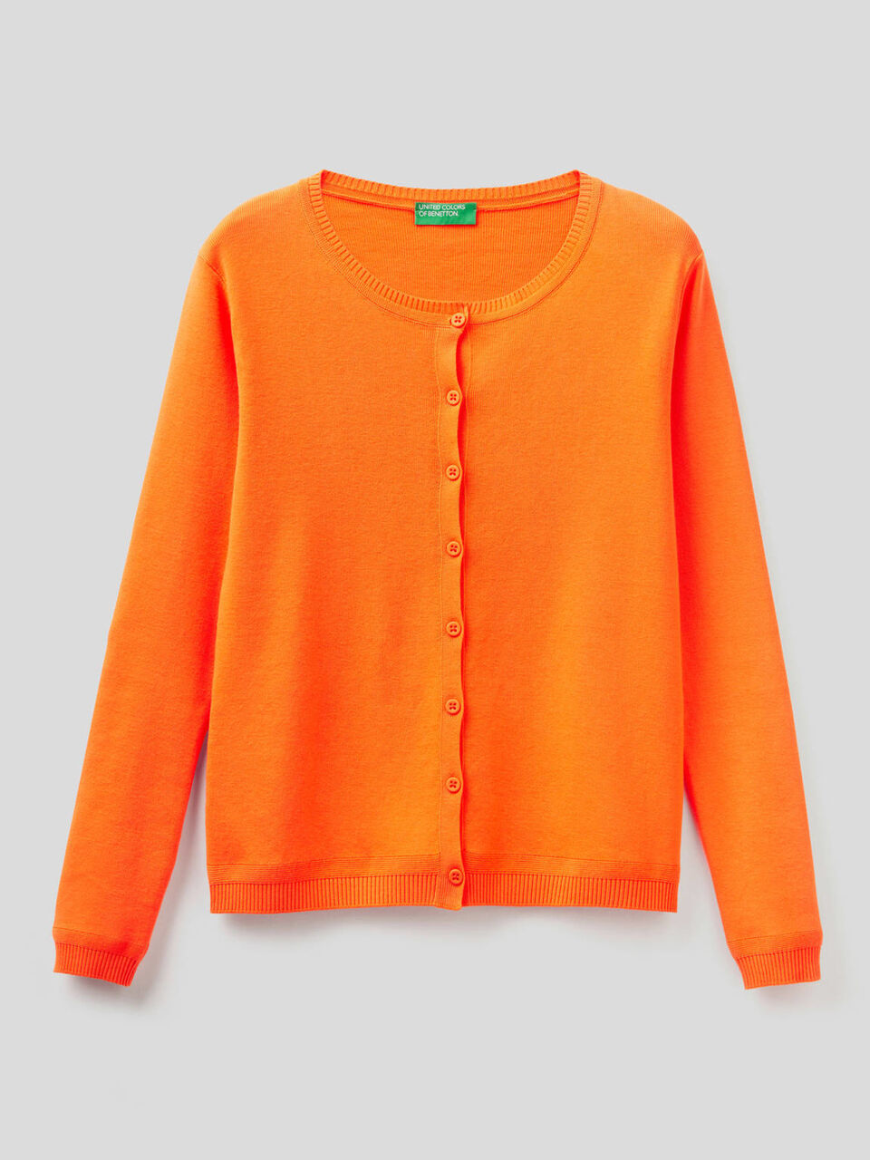 Strickjacke aus reiner % Baumwolle mit Rundausschnitt image number 1
