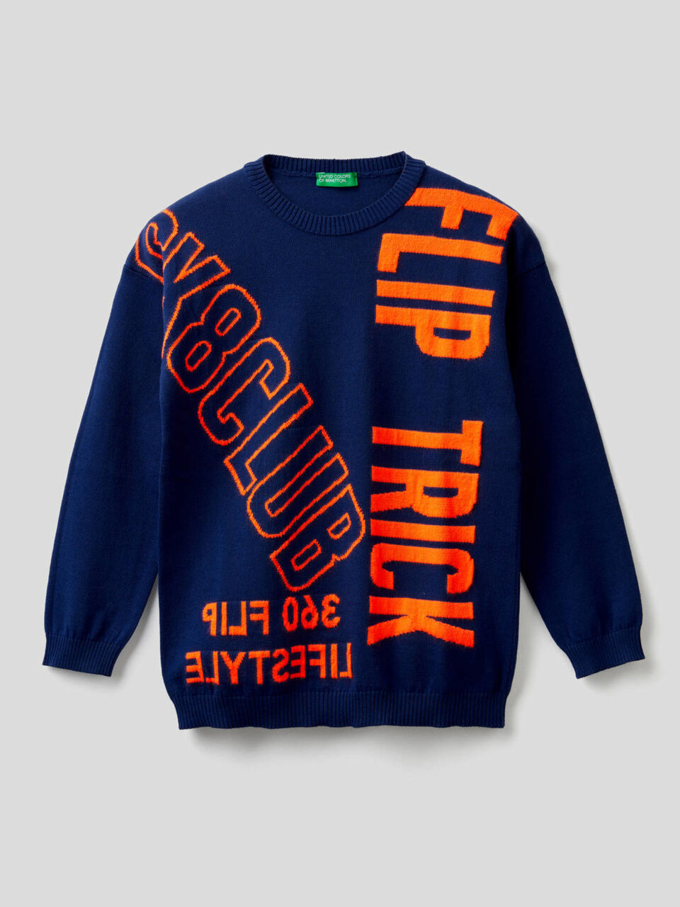 Pullover mit Worten in Neonfarbe image number 1