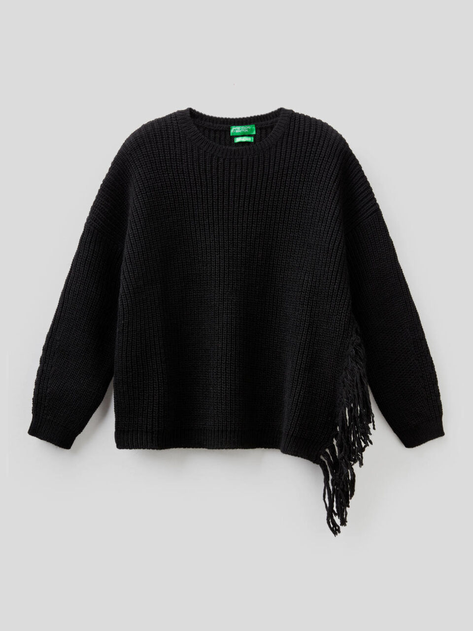 Pullover in einer Wollmischung mit Fransen image number 1