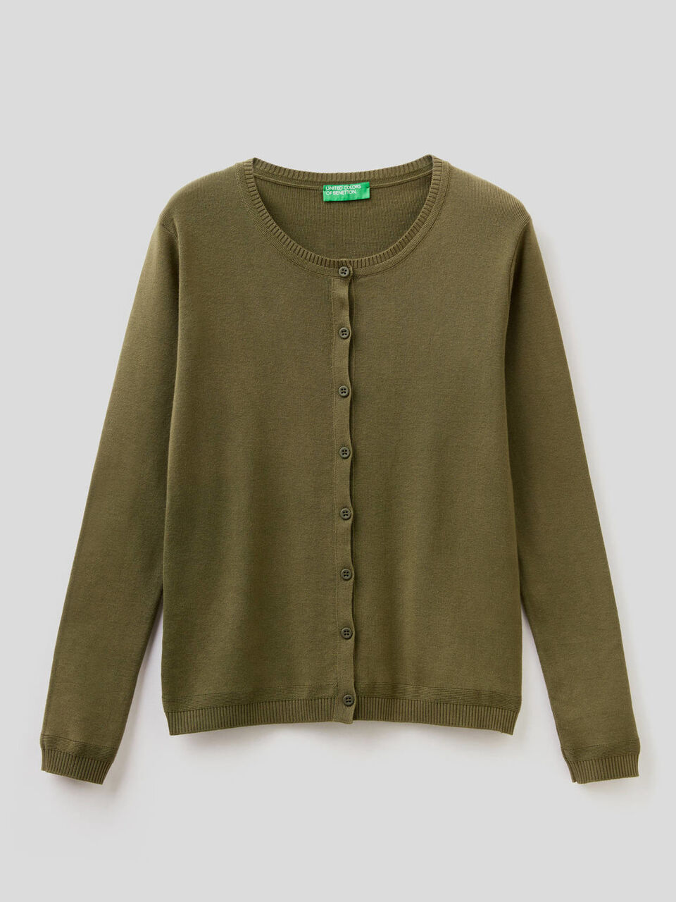 Strickjacke aus reiner % Baumwolle mit Rundausschnitt image number 1