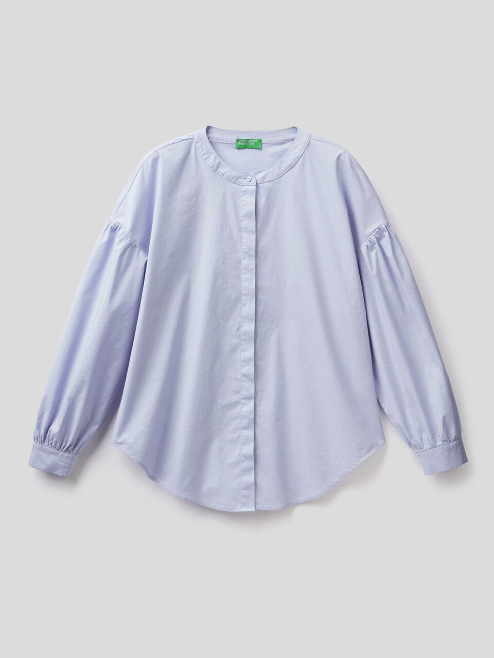Bluse aus stretchiger Baumwolle mit Ballonärmeln image number 1