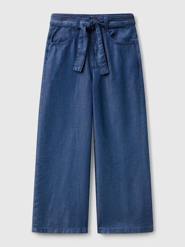 Weit geschnittene Jeans mit Schärpe Mädchen