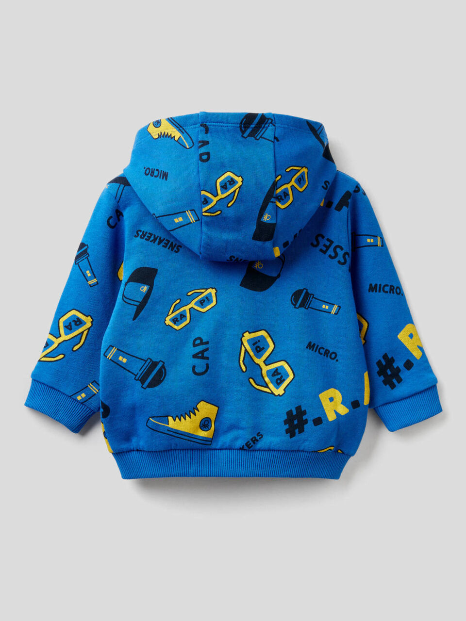 Gemustertes Sweatshirt mit Reißverschluss und Kapuze image number 2
