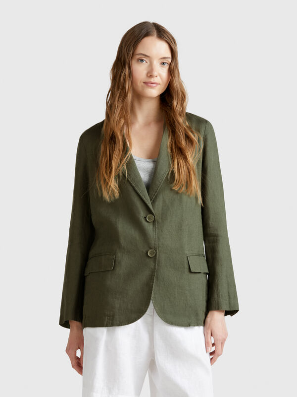Blazer aus reinem Leinen Damen