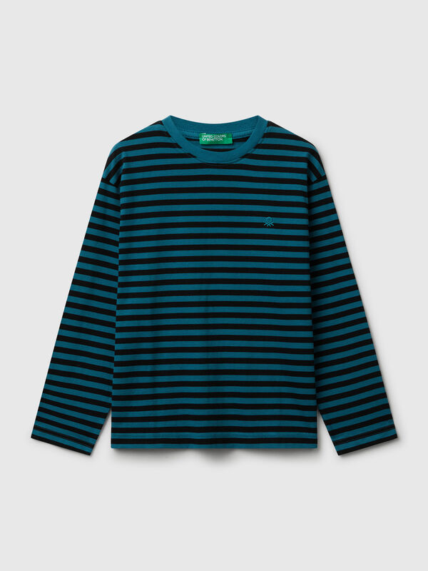 Gestreiftes Langarm-T-Shirt Jungen