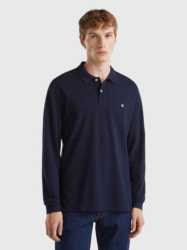 Langärmliges Poloshirt aus Baumwolle Herren