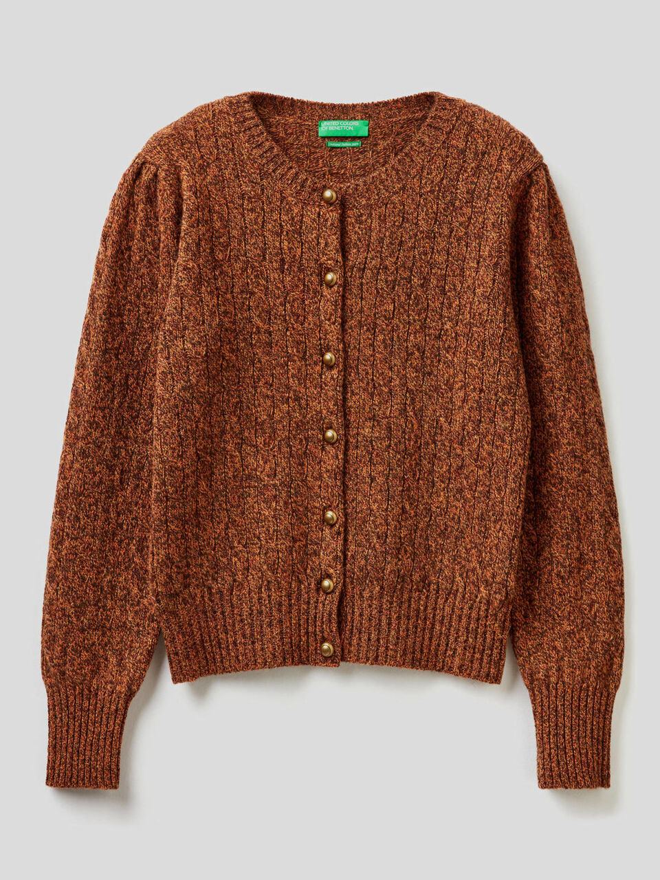 Strickjacke aus reiner Shetlandwolle mit Flechtmuster image number 1