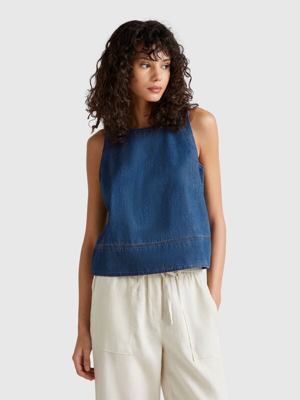 Chambray-Bluse Damen