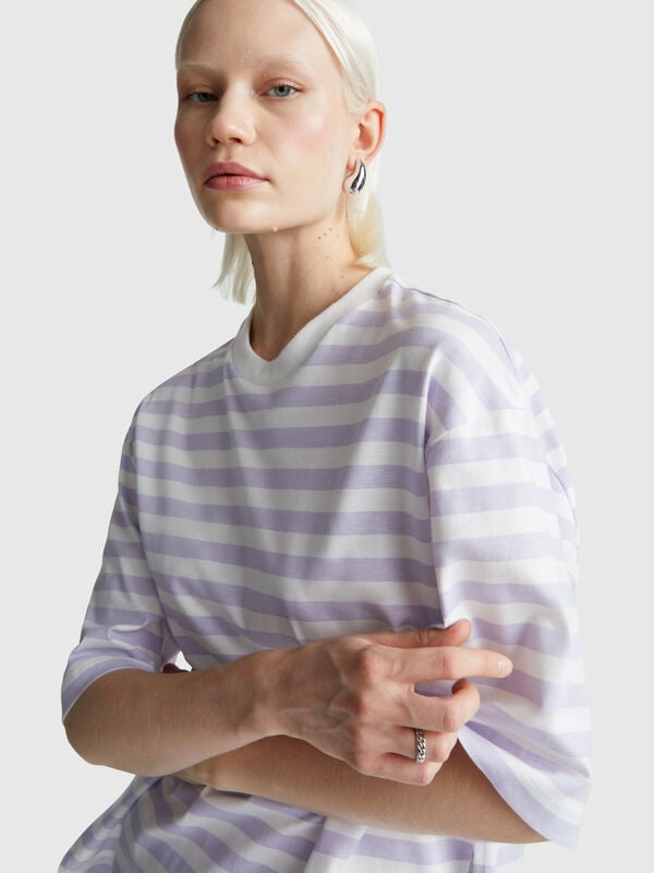 Übergroßes gestreiftes T-Shirt Damen