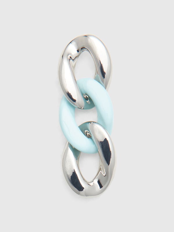 Ohrhänger mit Kette aus Silber und Aquagrün Damen