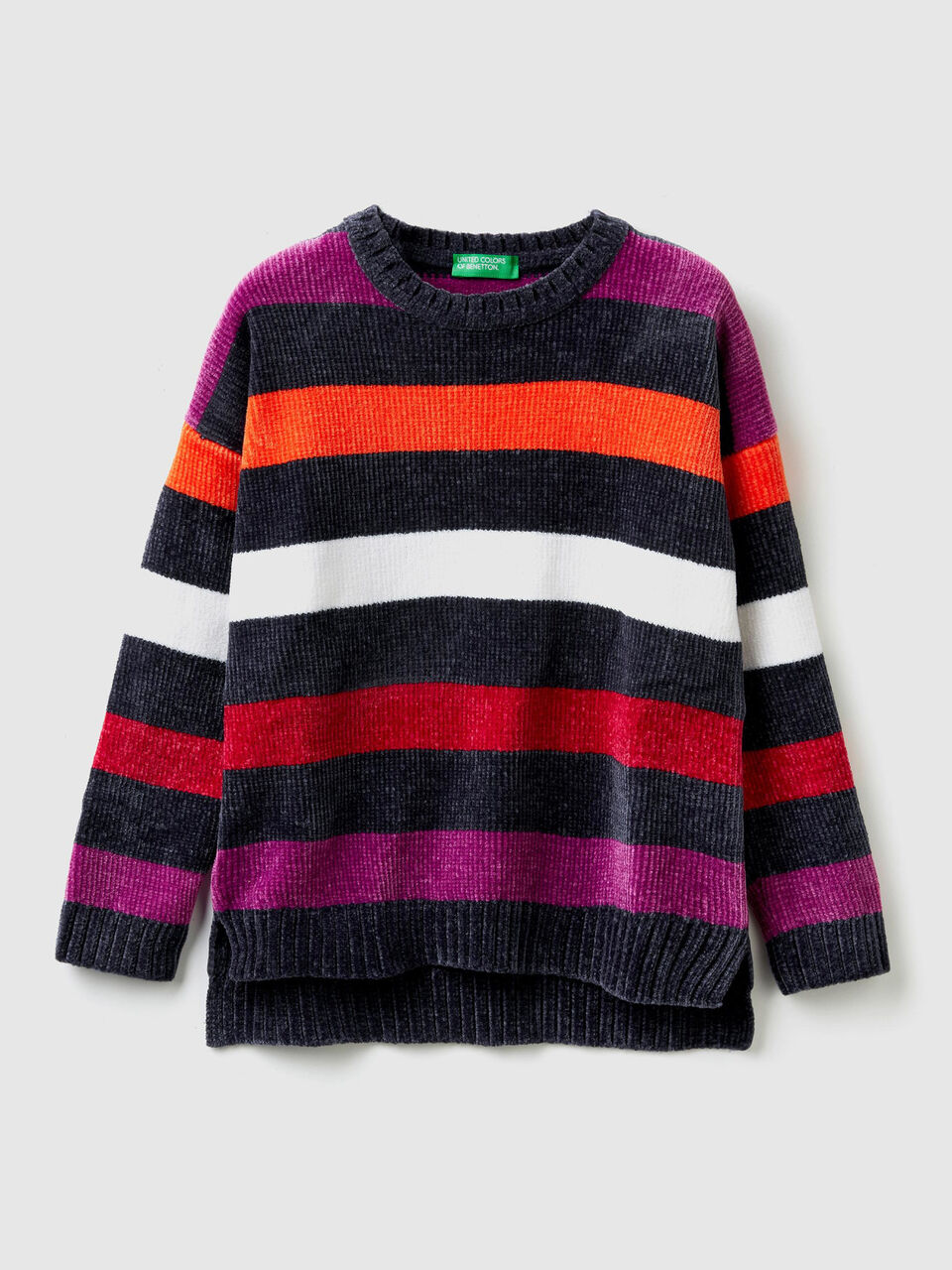 Pullover aus Chenille mit Streifen image number 1