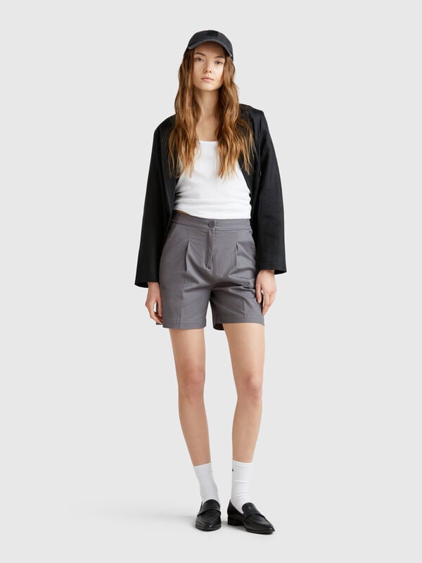 Bermudashorts aus Stretch-Baumwolle Damen