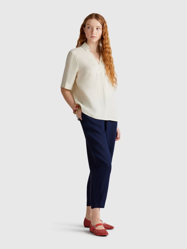 Weiche Hose aus reinem Leinen Damen