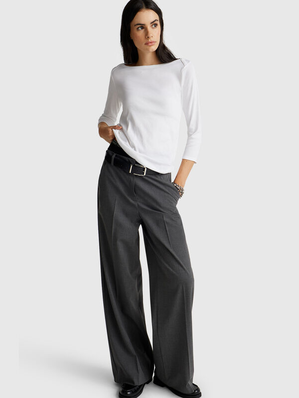 T-Shirt mit U-Boot-Ausschnitt Damen