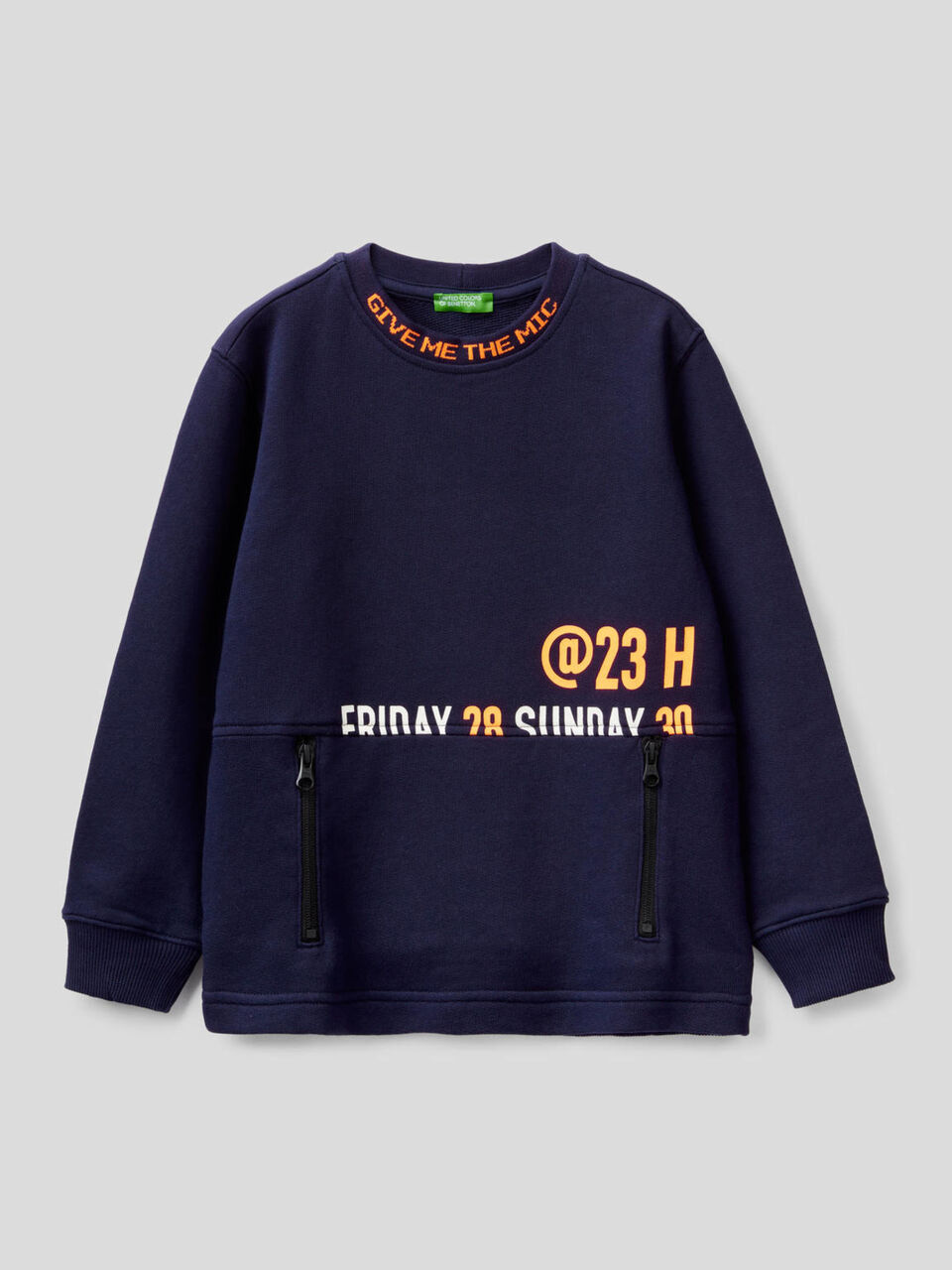 Sweatshirt aus 100% Baumwolle samt Tasche mit Reißverschluss image number 1