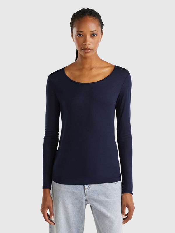 Slim-Fit-T-Shirt aus Stretch-Viskose Damen