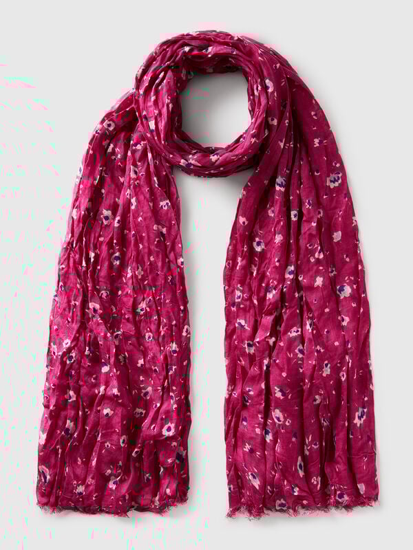 Schal aus Viskose mit Blumenmuster Damen
