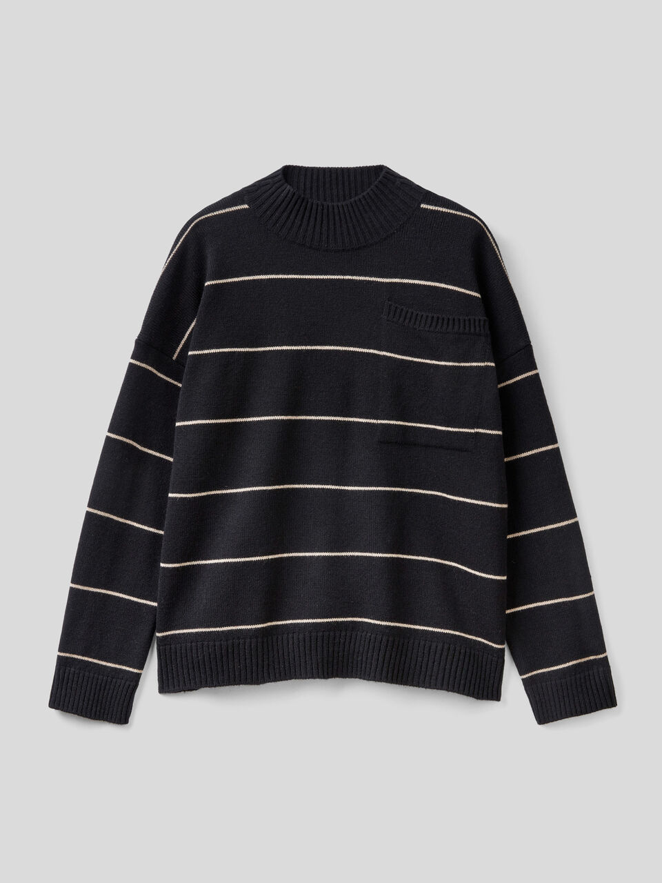 Rollkragenpullover mit Streifen image number 1